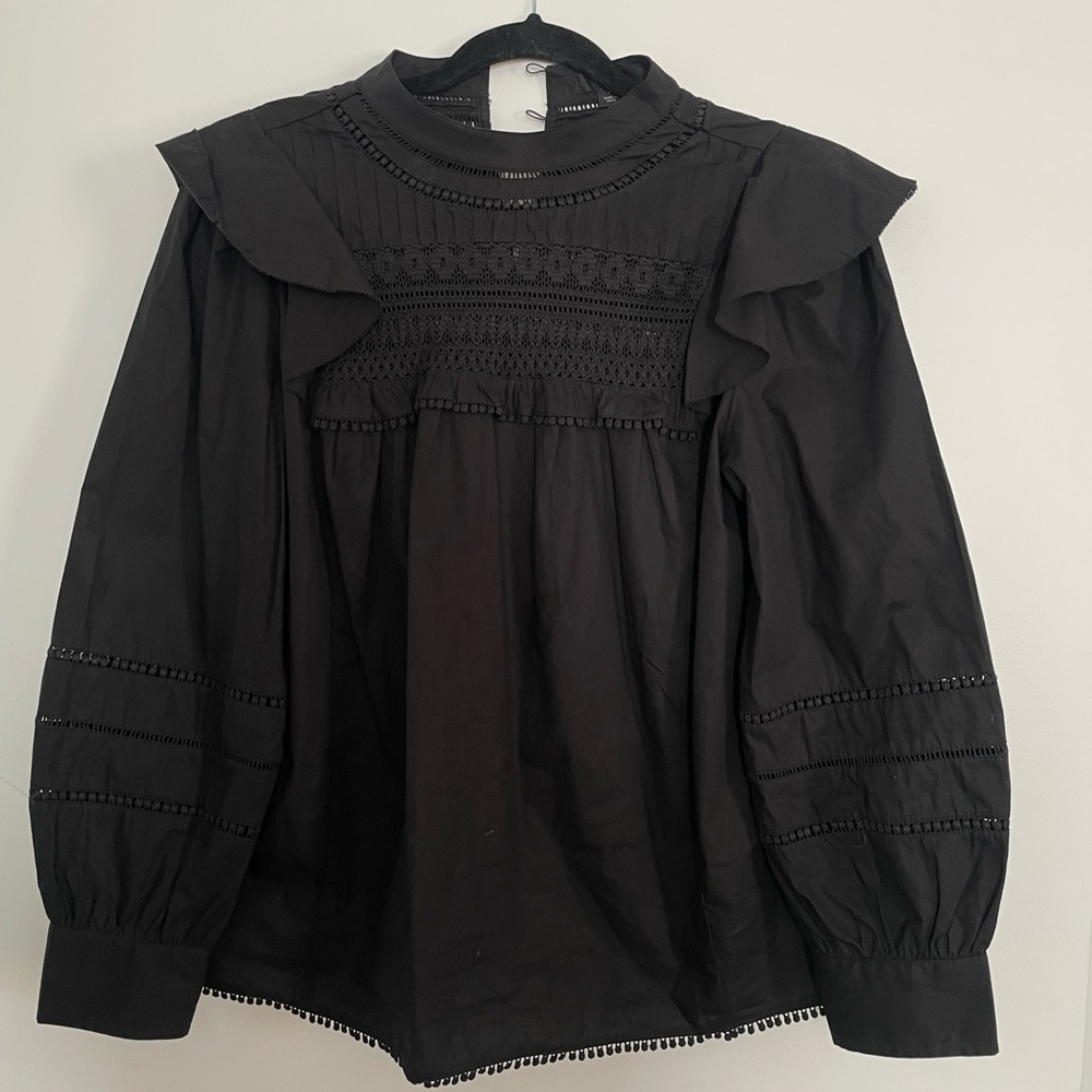 J. Crew Women’s crocheted puff sleeves M